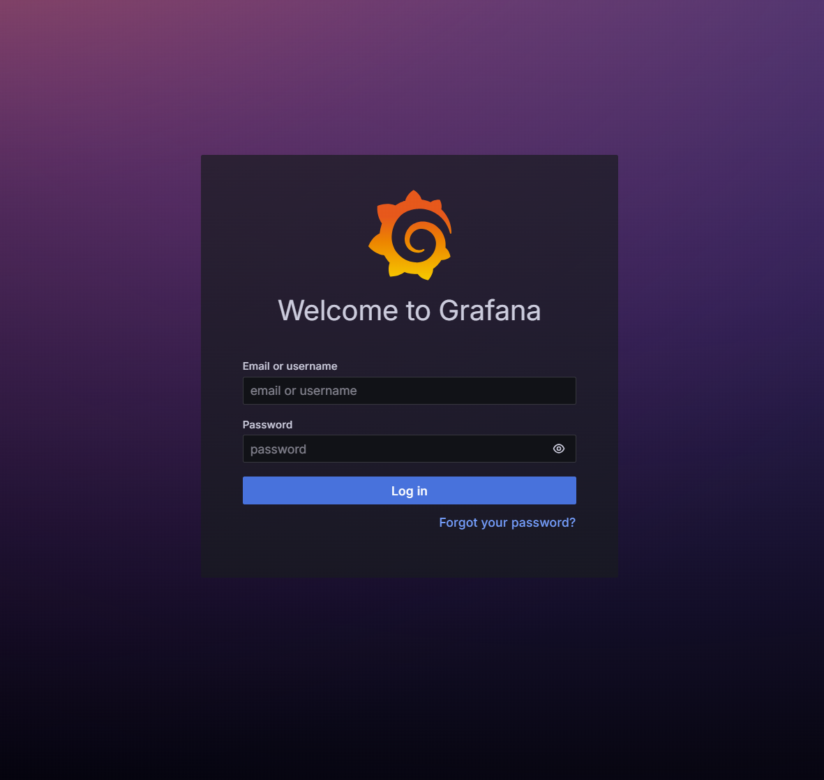 Grafana login